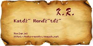 Kató Renátó névjegykártya